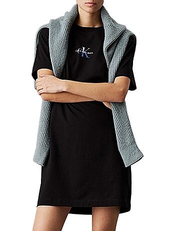 Robe preta gradiente calvin klein jeans para mulher