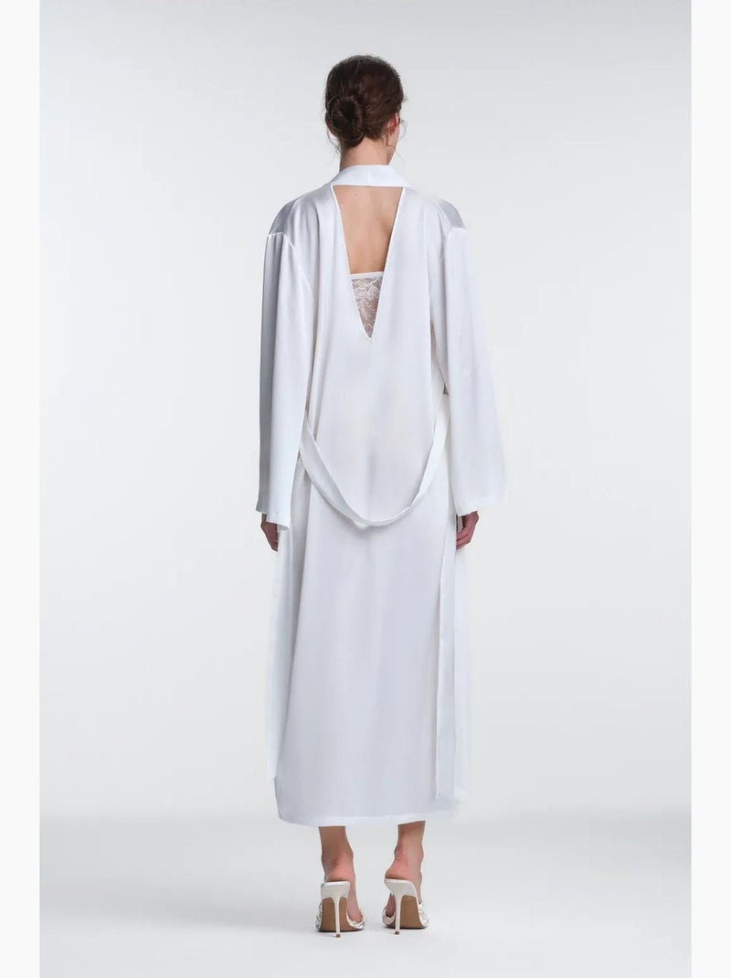 Robe scarlett em renda de manga comprida penti Branco sujo - Kiabi