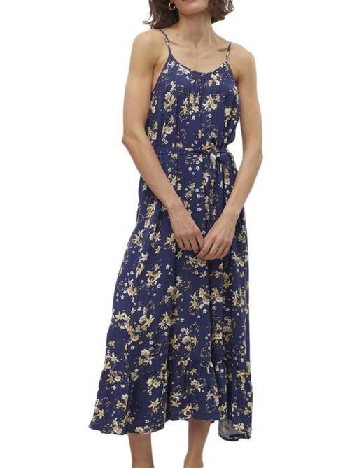 Robe Vero Moda Easy Joy com Padrões Marinho/Amarelo para Mulher - Kiabi Robe Vero Moda Easy Joy com Padrões Marinho/Amarelo para Mulher - Kiabi