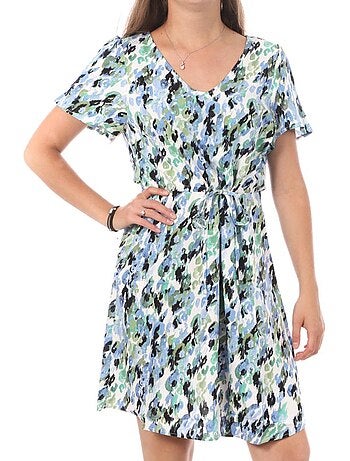 Robe vero moda easy para mulher com padrões branco/azul