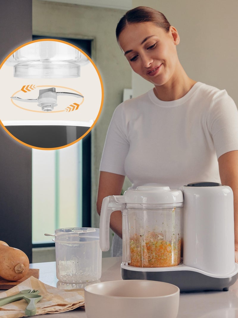 Robô de cozinha para bebé 5em1 LIONELO - Misturadora - Cozedura a vapor - Aquecedor - Esterilizador Branco - Kiabi