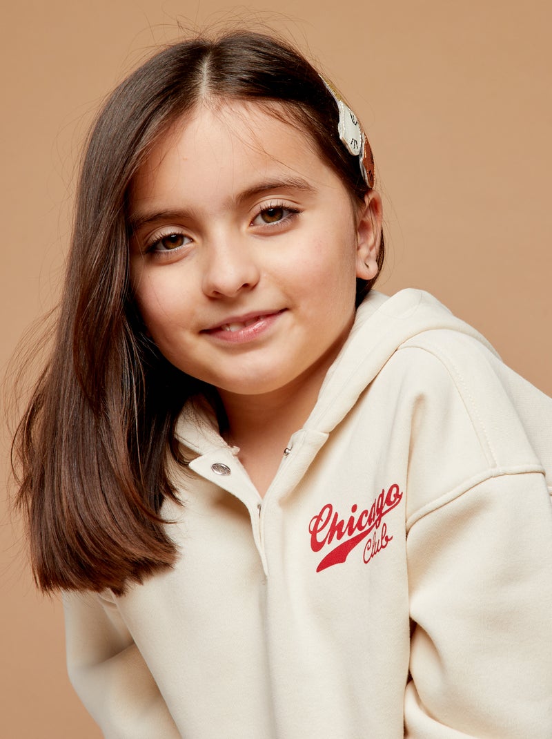 Rosa sweatshirt com capuz - So Easy BRANCO - Kiabi