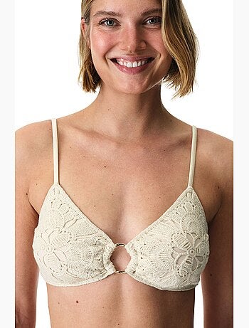 Rosaldi crochetta hot top de biquíni com padrão vazado penti