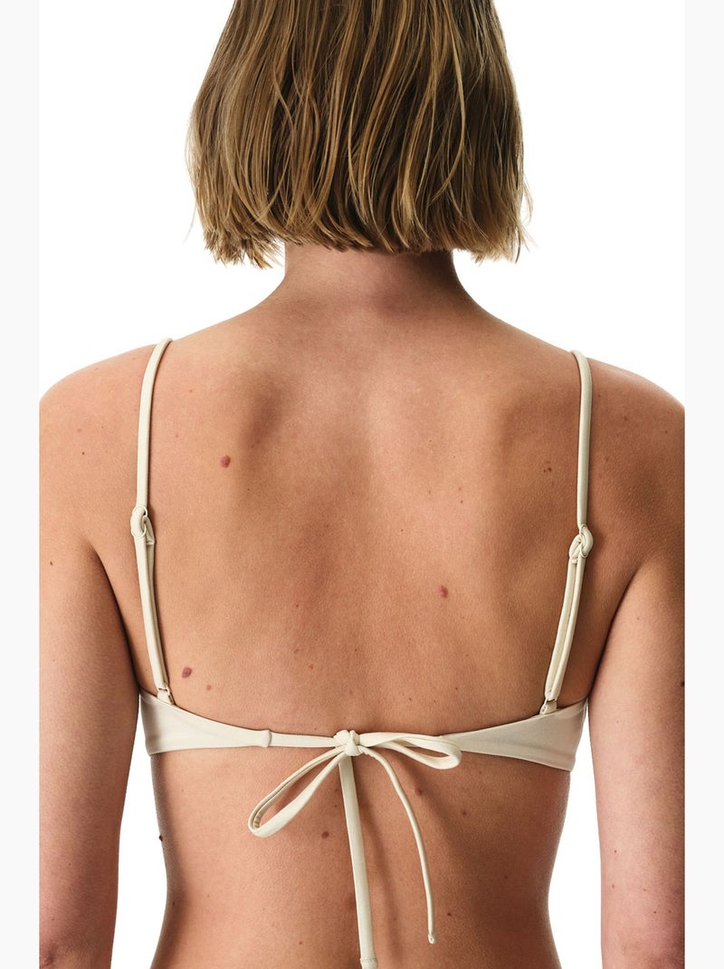Rosaldi crochetta hot top de biquíni com padrão vazado penti Creme - Kiabi