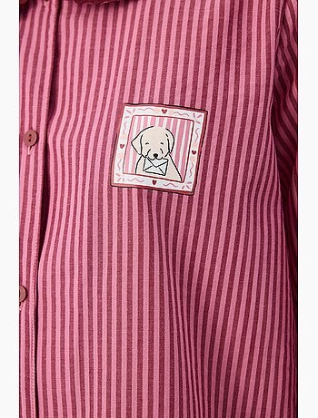 Rosy conjunto de pijama com camisa de manga comprida e calça penti