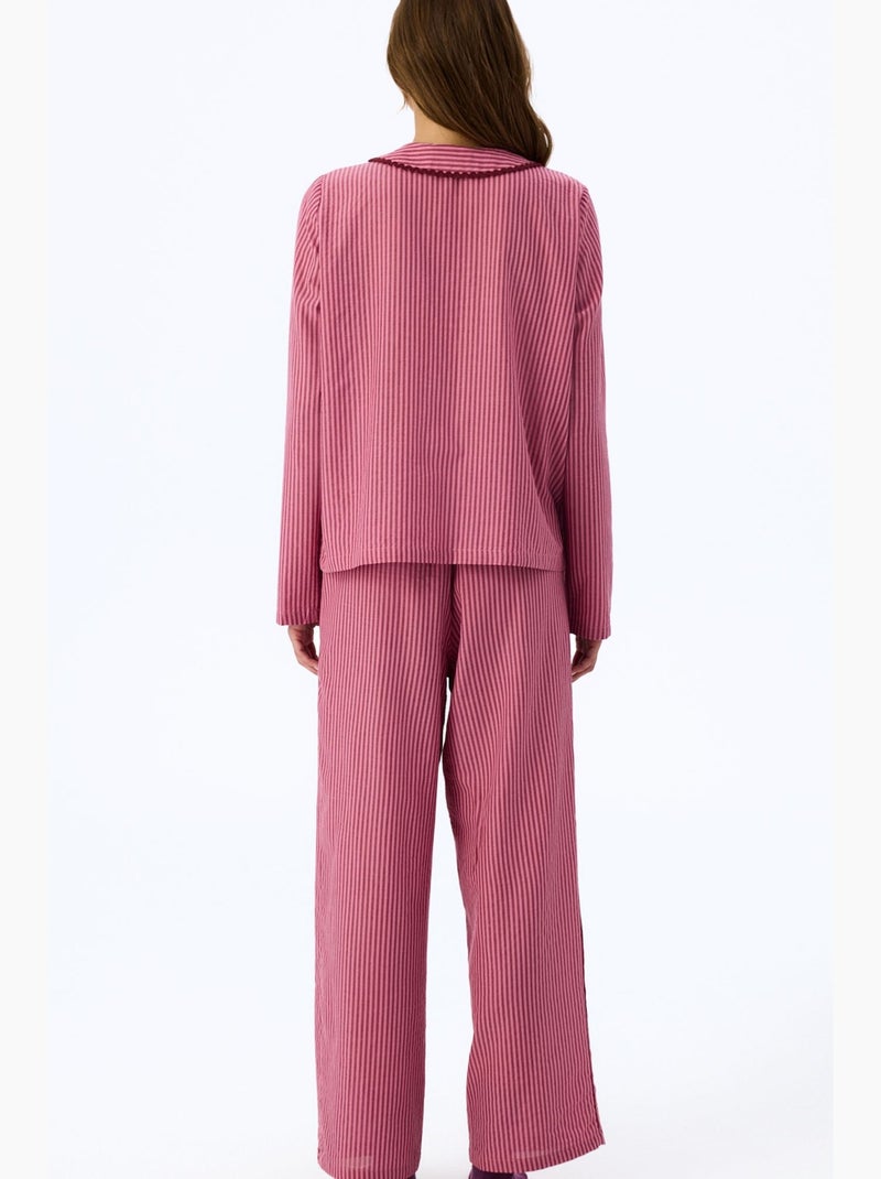 Rosy conjunto de pijama com camisa de manga comprida e calça penti Rosa velho - Kiabi