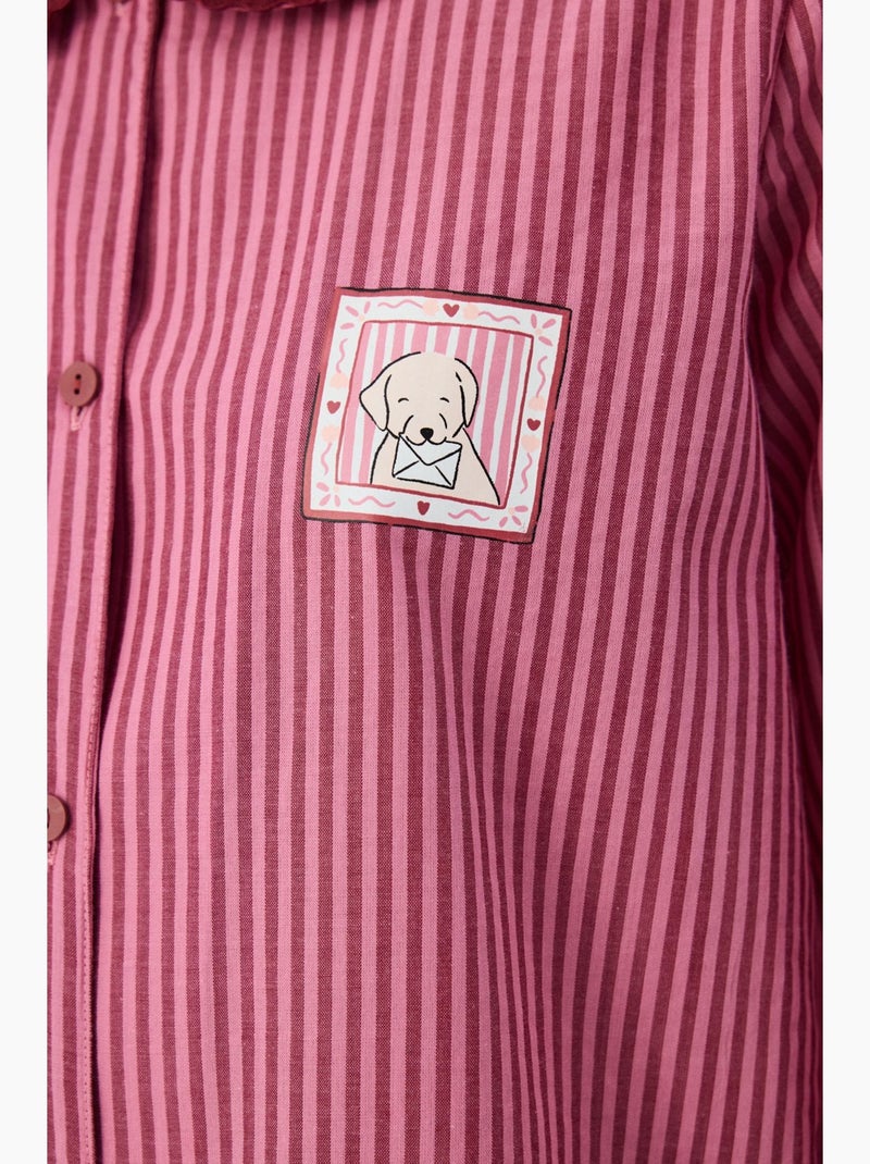 Rosy conjunto de pijama com camisa de manga comprida e calça penti Rosa velho - Kiabi