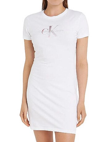 Roupão Branco Calvin Klein Jeans Monólogo Difuso para Mulher