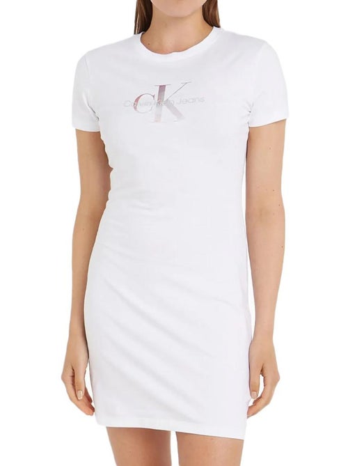 Roupão Branco Calvin Klein Jeans Monólogo Difuso para Mulher - Kiabi Roupão Branco Calvin Klein Jeans Monólogo Difuso para Mulher - Kiabi