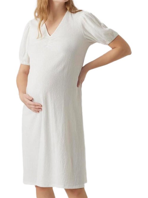 Roupão Branco Sólido Mamalicious Mylah para Mulher - Kiabi Roupão Branco Sólido Mamalicious Mylah para Mulher - Kiabi