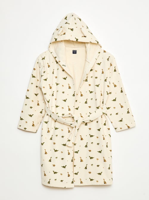 Roupão com Estampado em Algodão Felpudo - Kiabi