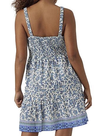 Roupão curto de maternidade azul para mulher vero moda