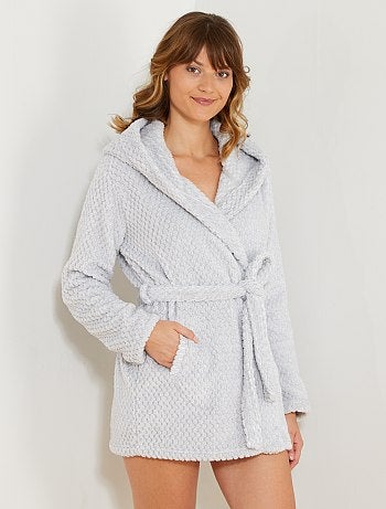 Roupão curto em imitação de pele - Kiabi