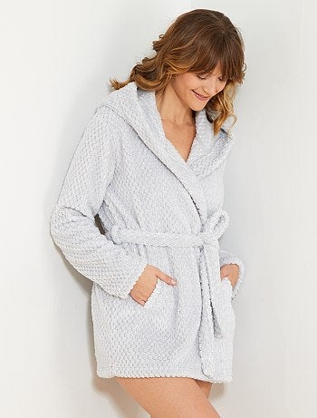 Roupão curto em imitação de pele - Kiabi