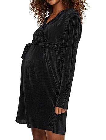 Roupão Curto Preto de Malha para Grávida Vero Moda