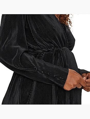 Roupão Curto Preto de Malha para Grávida Vero Moda
