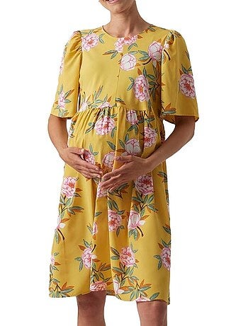 Roupão de Banho Amarelo para Mulher Mamalicious Palma