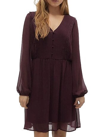 Roupão de Banho Bordeaux para Mulher Vero Moda Juna