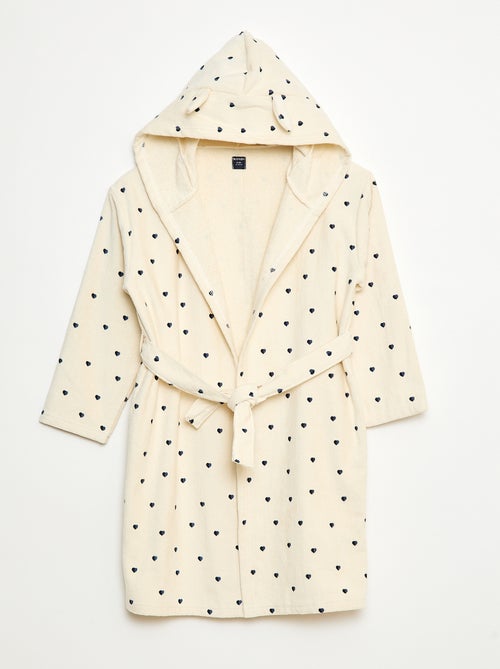 Roupão de banho de algodão felpudo - Kiabi