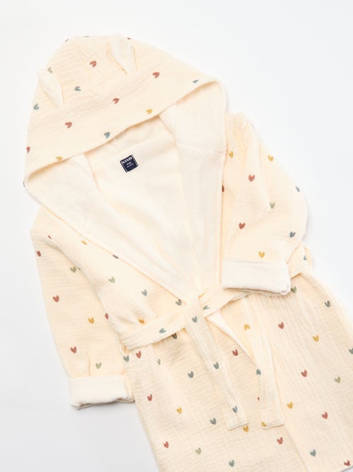 Roupão de banho em felpa e gaze de algodão - Kiabi Home - Kiabi