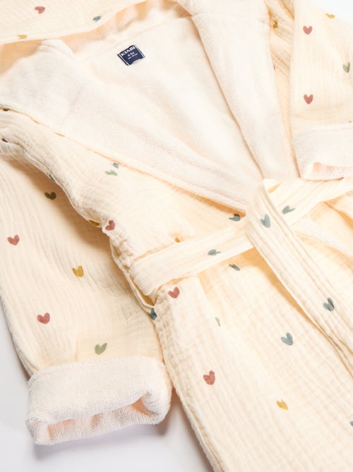 Roupão de banho em felpa e gaze de algodão - Kiabi Home - Kiabi