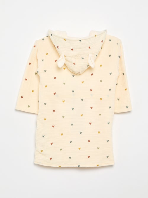 Roupão de banho em felpa e gaze de algodão - Kiabi Home - Kiabi