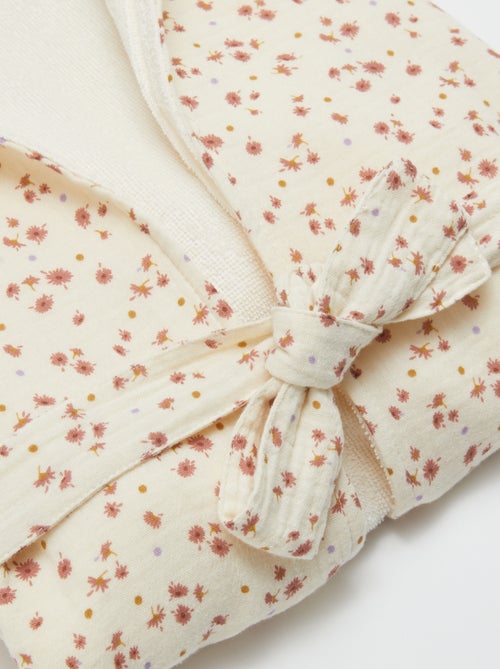 Roupão de banho em felpa e gaze de algodão - Kiabi Home - Kiabi