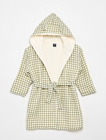 Robe de banho em felpo e gaze de algodão - Kiabi Home