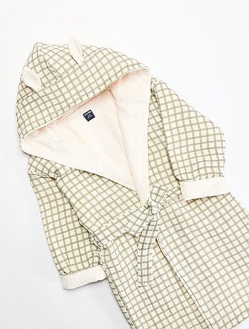 Robe de banho em felpo e gaze de algodão - Kiabi Home