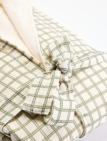 Robe de banho em felpo e gaze de algodão - Kiabi Home