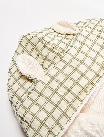 Robe de banho em felpo e gaze de algodão - Kiabi Home