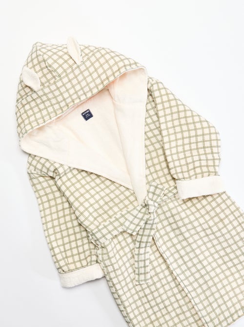 Roupão de banho em felpa e gaze de algodão - Kiabi Home - Kiabi