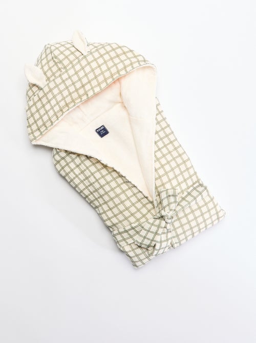 Roupão de banho em felpa e gaze de algodão - Kiabi Home - Kiabi