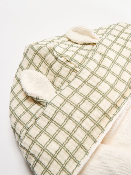 Roupão de banho em felpa e gaze de algodão - Kiabi Home - Kiabi