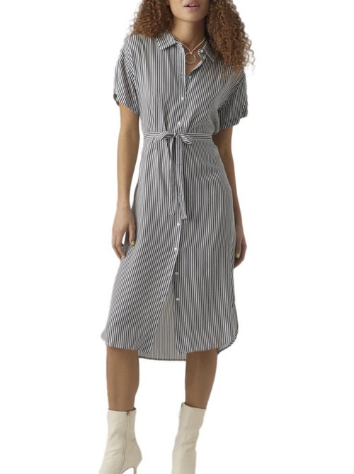 Roupão de Banho Vero Moda Bumpy em Azul Marinho/Branco para Mulher - Kiabi Roupão de Banho Vero Moda Bumpy em Azul Marinho/Branco para Mulher - Kiabi