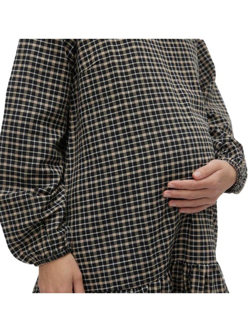 Roupão de Gravidez Mamalicious Anna para Mulher Preto/Beige - Kiabi Roupão de Gravidez Mamalicious Anna para Mulher Preto/Beige - Kiabi