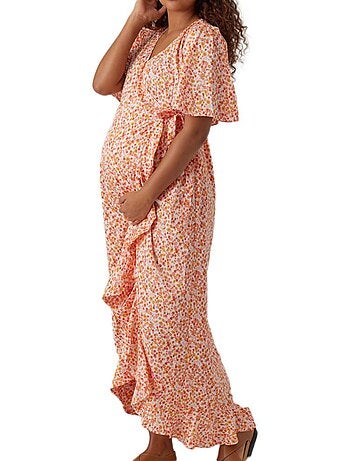 Roupão de Maternidade Vero Moda Henna Laranja/Branco para Mulher
