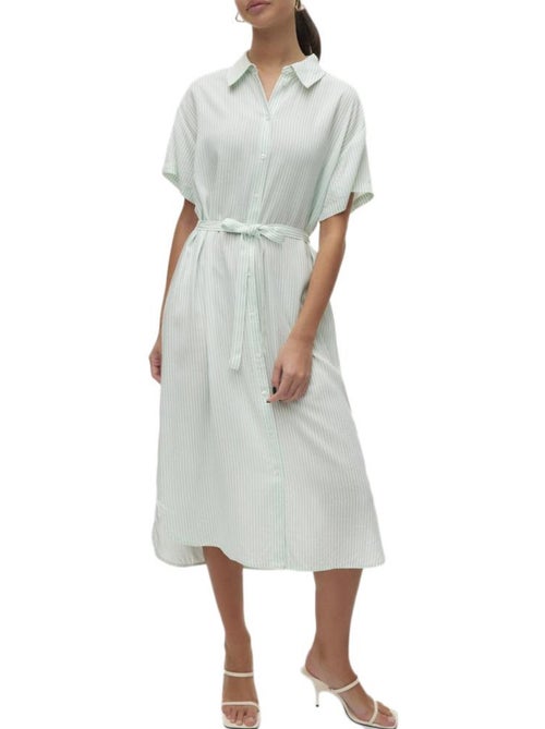 Roupão de Mulher Verde às Riscas Vero Moda Bumpy - Kiabi Roupão de Mulher Verde às Riscas Vero Moda Bumpy - Kiabi