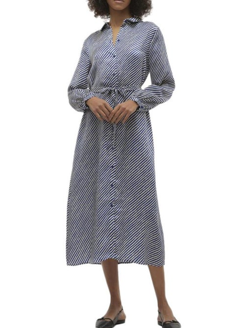 Roupão de Mulher Vero Moda Izel Azul às Riscas - Kiabi Roupão de Mulher Vero Moda Izel Azul às Riscas - Kiabi