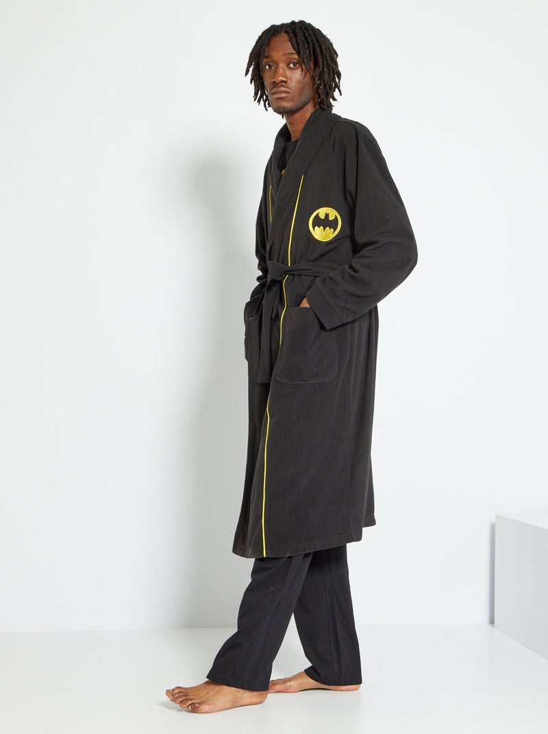 Roupão em malha polar 'Batman' Preto/ Amarelo - Kiabi