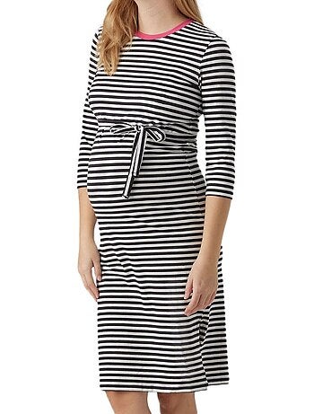 Roupão Feminino Mamalicious Gisela Preto/Branco
