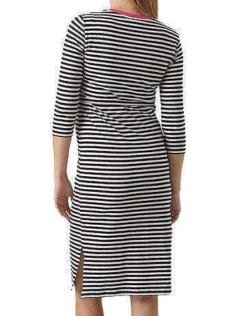 Roupão Feminino Mamalicious Gisela Preto/Branco