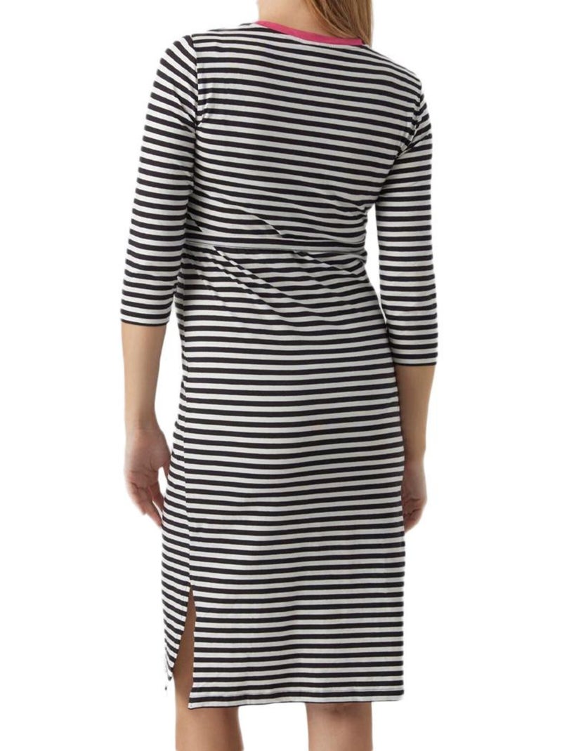 Roupão Feminino Mamalicious Gisela Preto/Branco Preto - Kiabi
