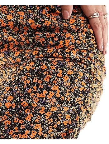 Roupão Feminino Mamalicious Laura Laranja/Preto