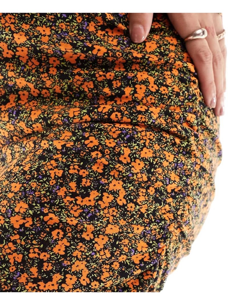 Roupão Feminino Mamalicious Laura Laranja/Preto Laranja - Kiabi