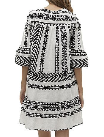 Roupão Feminino Vero Moda Dicthe Bege e Preto