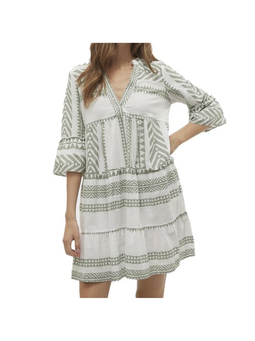 Roupão Feminino Vero Moda Dicthe Bege/Verde - Kiabi Roupão Feminino Vero Moda Dicthe Bege/Verde - Kiabi