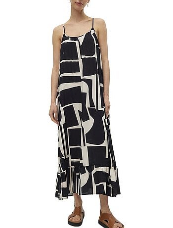 Roupão Feminino Vero Moda Easy Preto/Bege