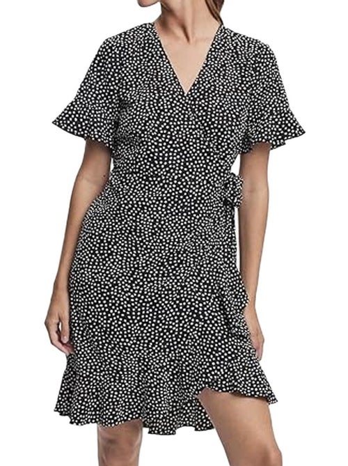 Roupão Feminino Vero Moda Henna Preto/Branco - Kiabi Roupão Feminino Vero Moda Henna Preto/Branco - Kiabi