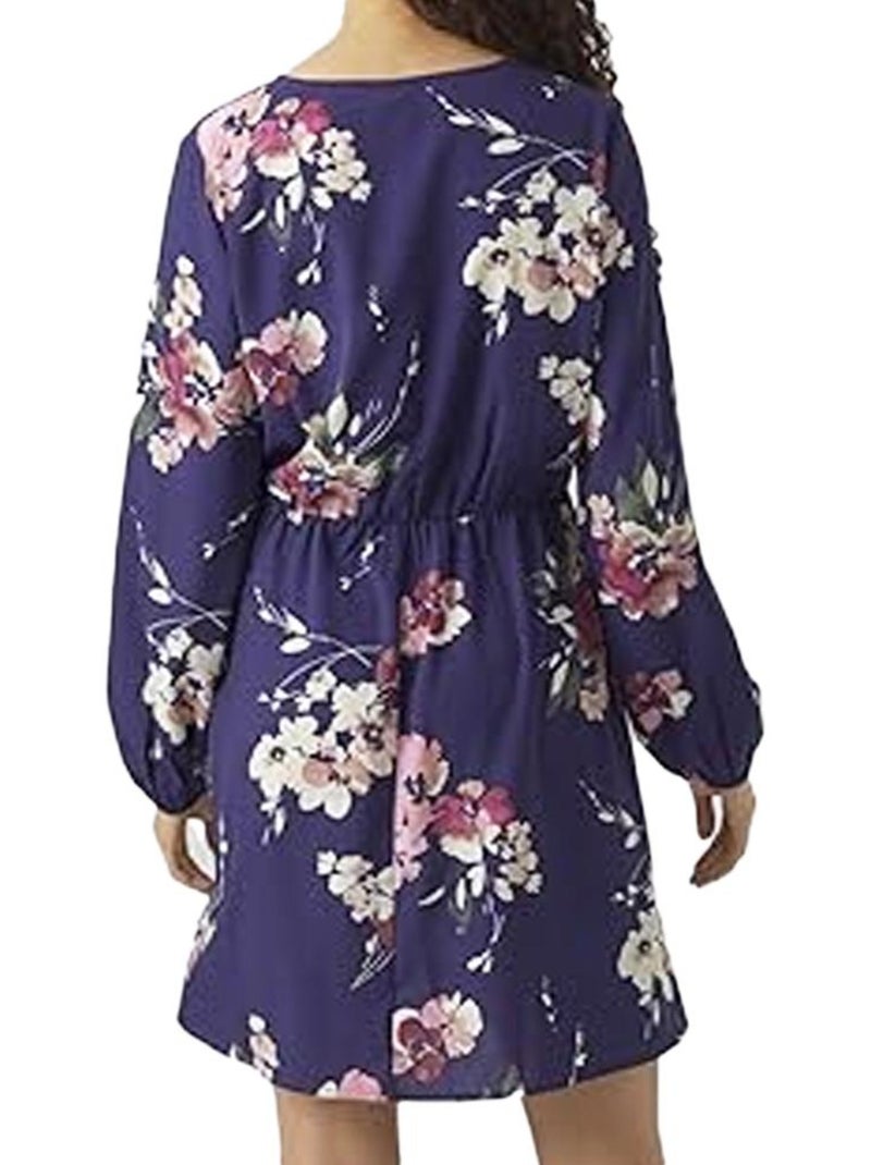 Roupão Feminino Vero Moda Hilah com Padrões Violeta Azul-marinho - Kiabi